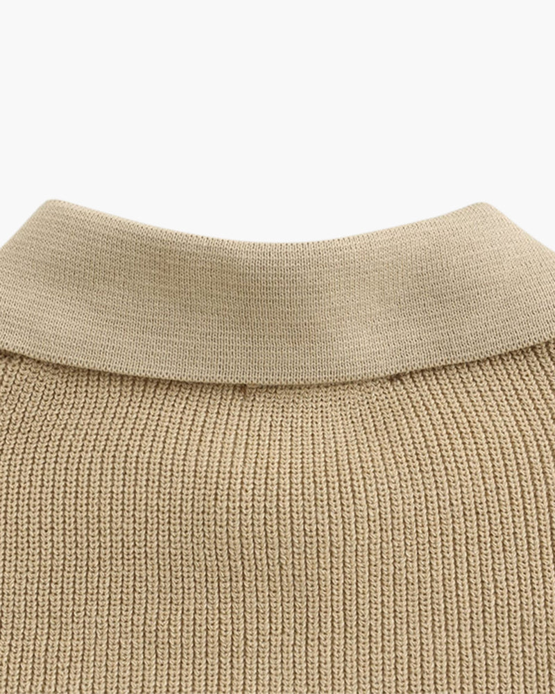 Avellione™ - Sweter Zapinany Do Połowy