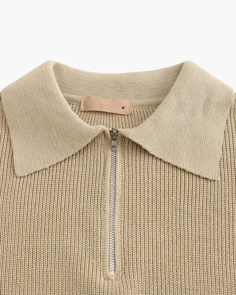 Avellione™ - Sweter Zapinany Do Połowy
