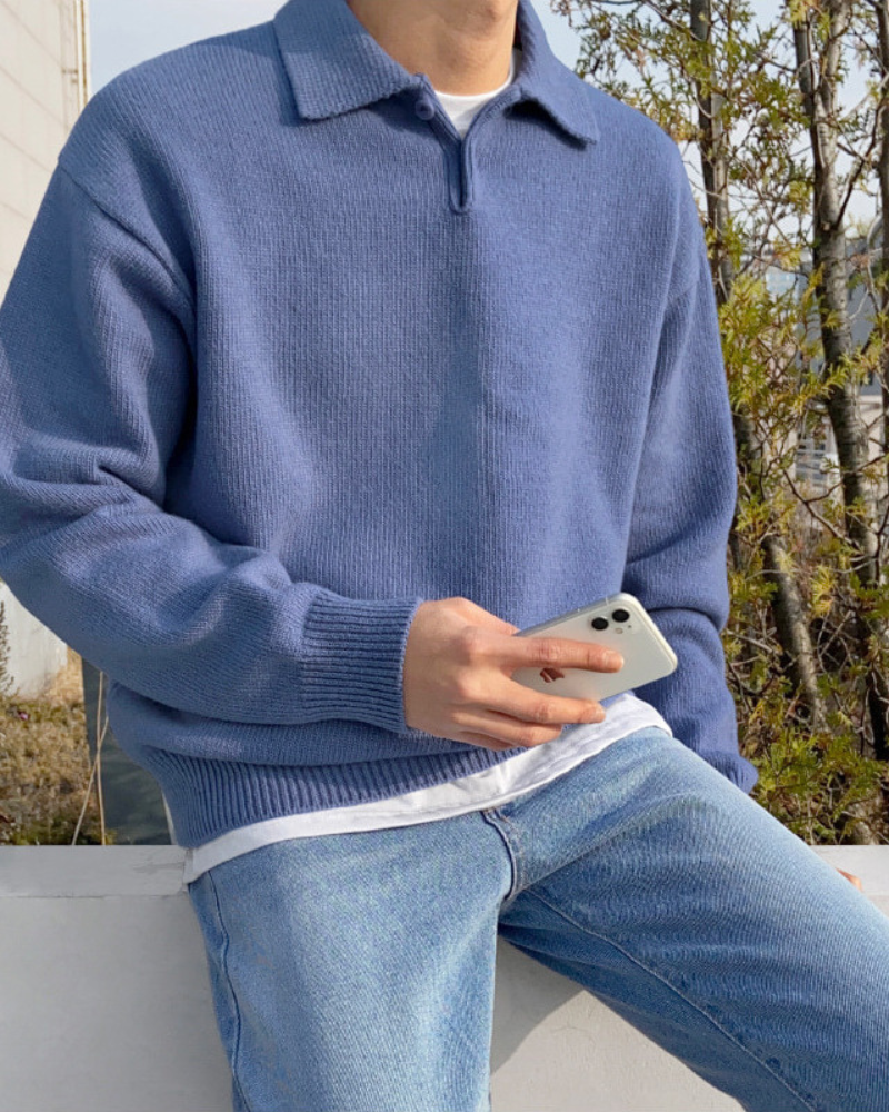 Avellione™ - Wełniany Zapinany Sweter