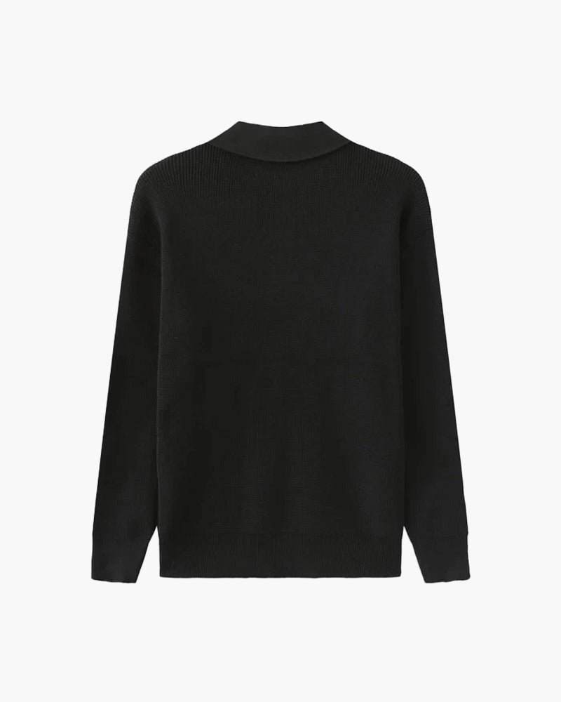 Avellione™ - Sweter Zapinany Do Połowy