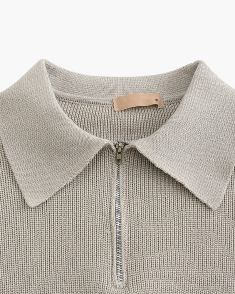 Avellione™ - Sweter Zapinany Do Połowy