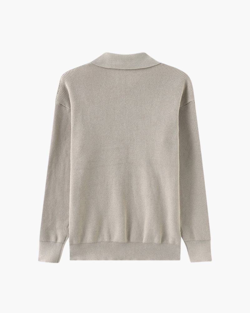 Avellione™ - Sweter Zapinany Do Połowy