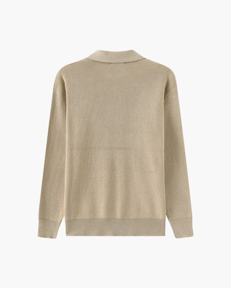 Avellione™ - Sweter Zapinany Do Połowy