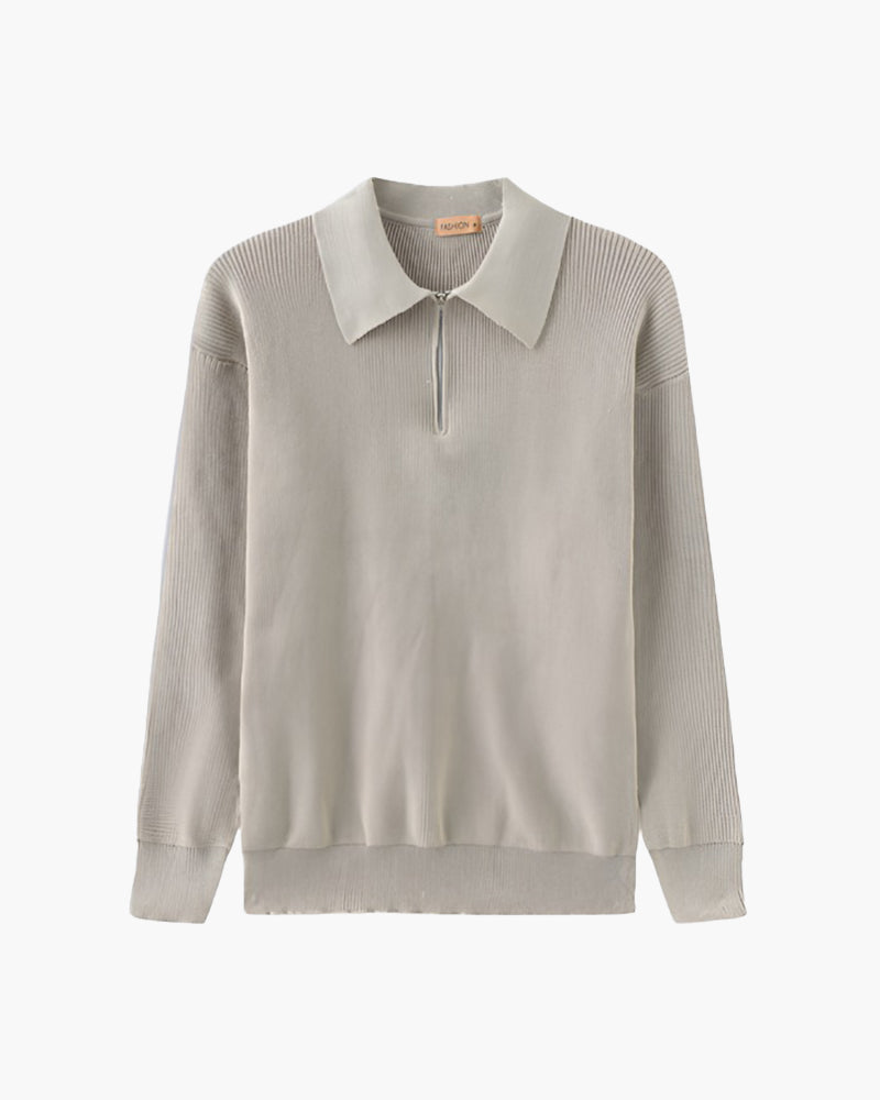 Avellione™ - Sweter Zapinany Do Połowy